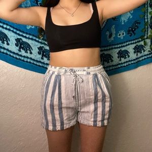 Blue and white striped shorts, cute and comfy, brand ANGIE and a size small